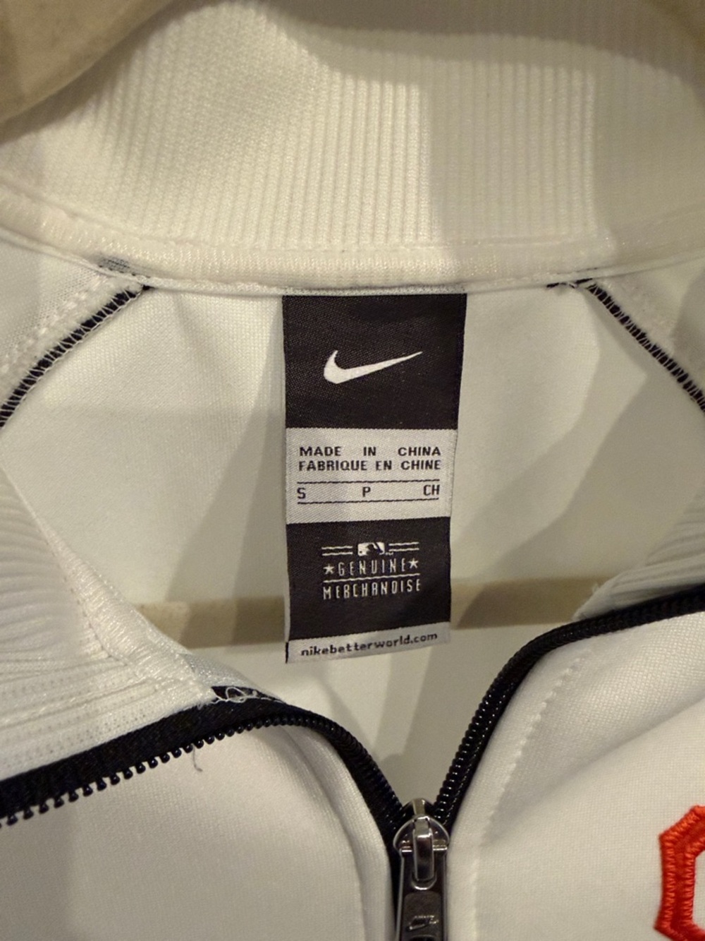 Nike White Track Jacket SF Giants logo small - Picture 2 of 6